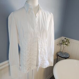 White Button Up Blouse Fitted